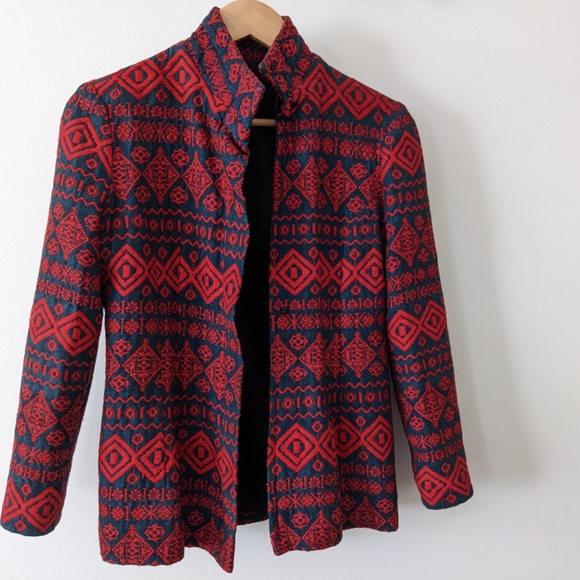 Navy and red vintage Fred Leighton Jacket - Picture 4 of 5